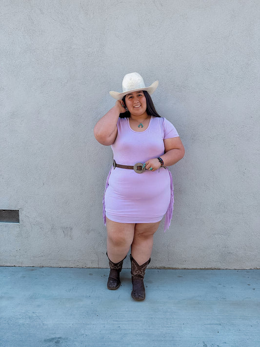 Lavender Fringe Dress Plus Size