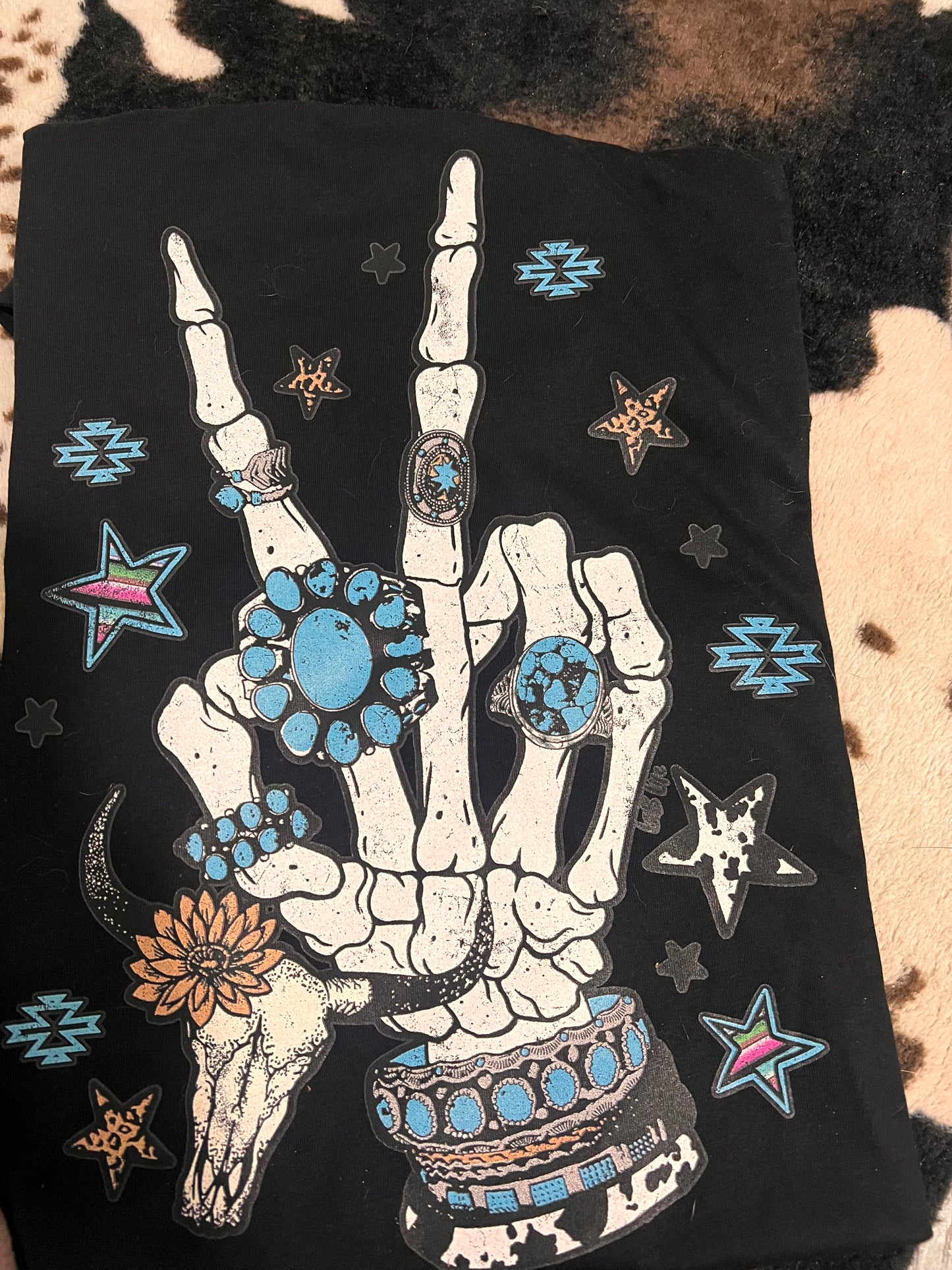 Skeleton Peace Hand Tee