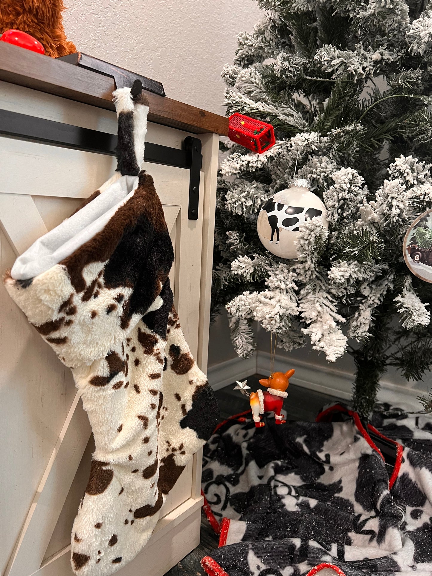 Cow Print Christmas Stocking